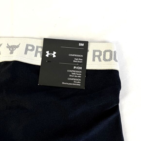 New Women’s Under Armour Project Rock Bike Shorts Workout Small NWT Compression - Picture 4 of 7